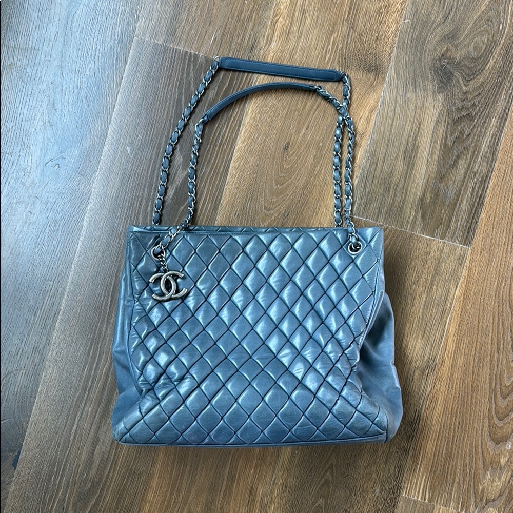 Chanel Blue Quilted Leather Shoulder Bag